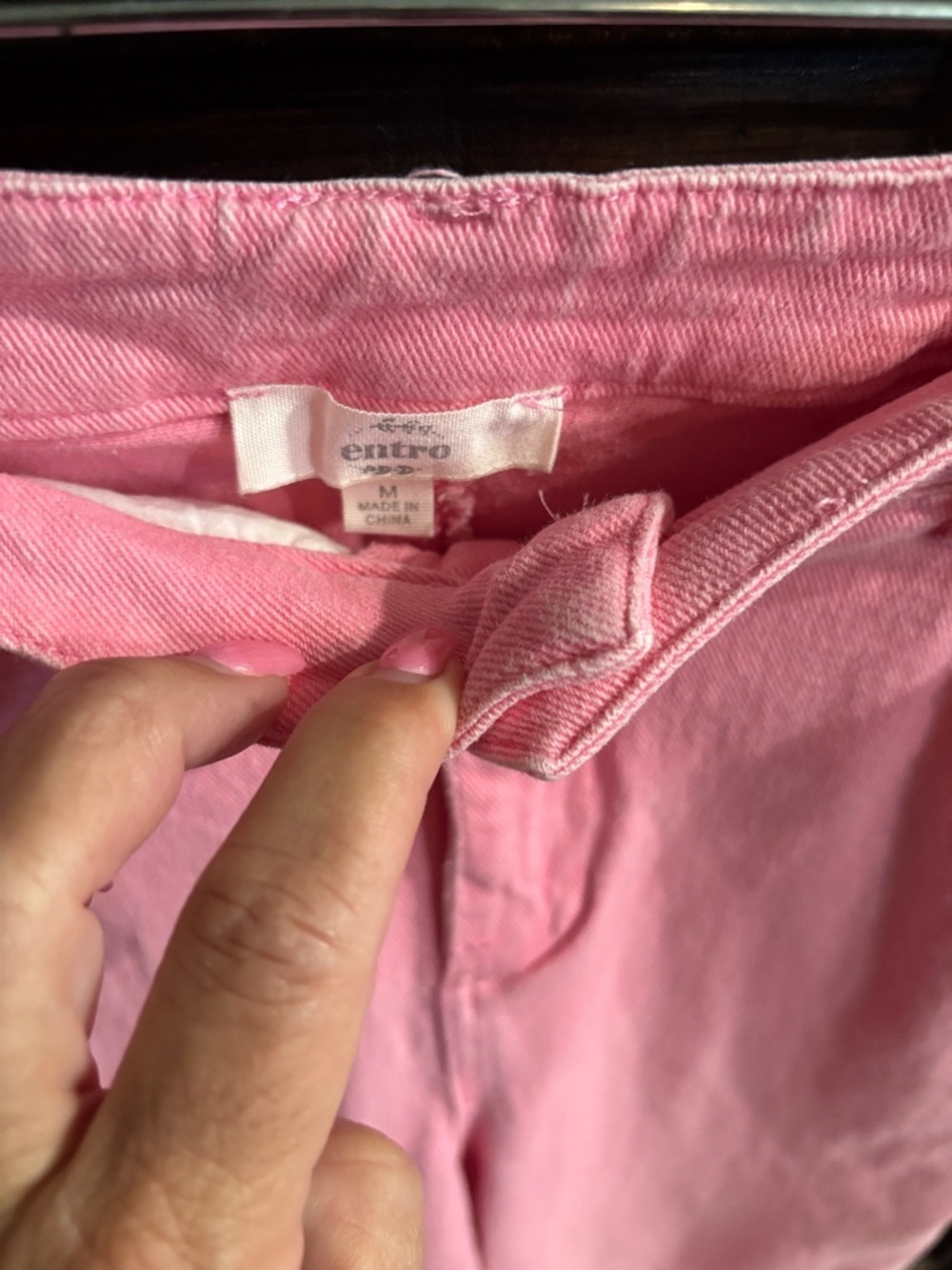 Entro Pink Straight Leg Jeans Fashion Forward - Picture 2 of 3